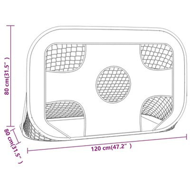 Football Goal Net with Target 47.2"X31.5"X31.5" Polyester