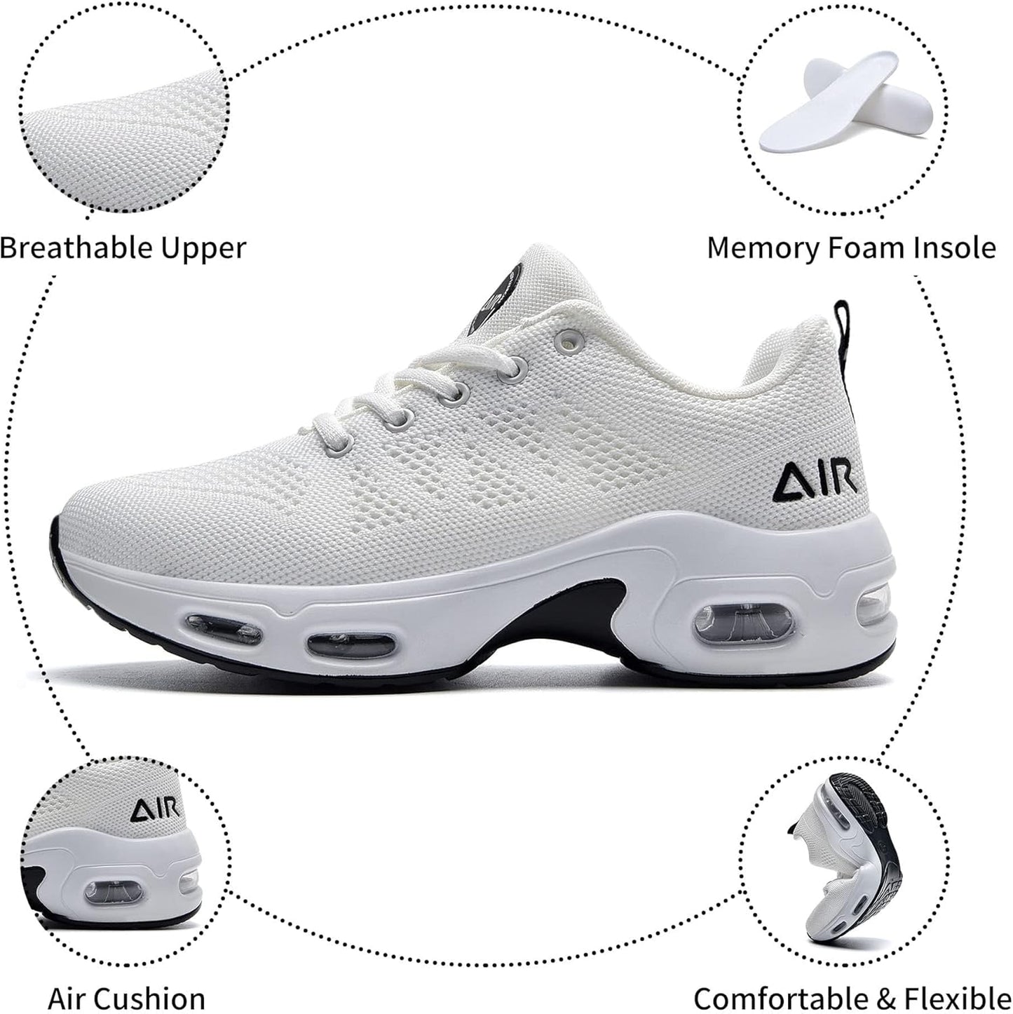 Womens Running Shoes Walking Tennis Gym Fashion Sneakers Athletic Casual Comfortable Breathable Jogging Shoe US Size 5.5-11