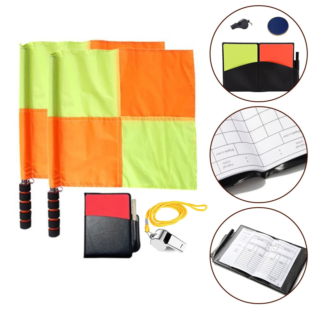 Soccer Referee Flag Whistle Set Referee'S Professional Football Red Card Yellow Card Kit Professional Competition Equipment