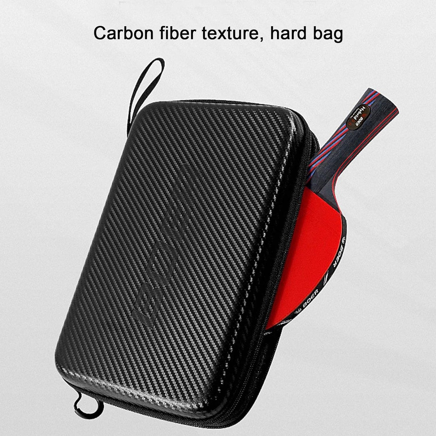 Table Tennis Racket Case, Hard Shell, Black, 29 * 19.5 * 5Cm/11.42 * 7.68 * 1.97Inch, Holds 2 Rackets & 7 Balls