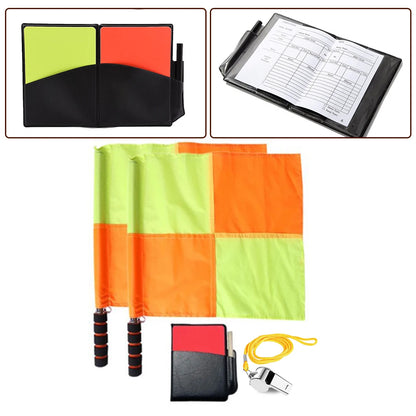 Soccer Referee Flag Whistle Set Referee'S Professional Football Red Card Yellow Card Kit Professional Competition Equipment