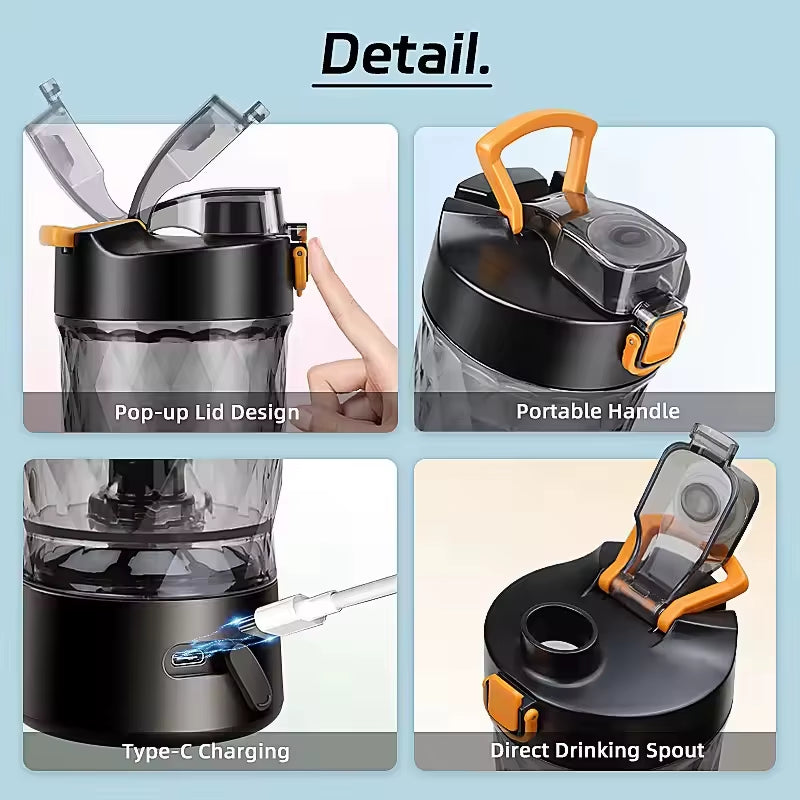 24165 Drop Shipping Electric Whey Protein Shake Stirrer USB Automatic Protein Shaker Bottle Gym Sport Water Bottle