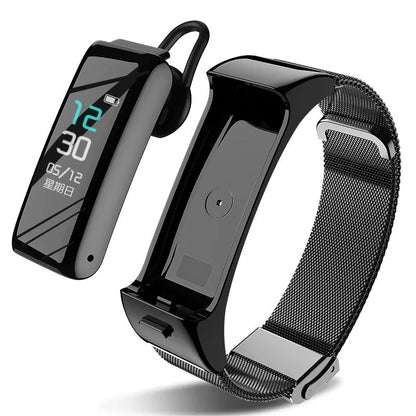B6 Smart Sports Bracelet Bluetooth Headset Color Screen Sports Monitoring Multi-Function Call 2In1 Detachable Watch Headset