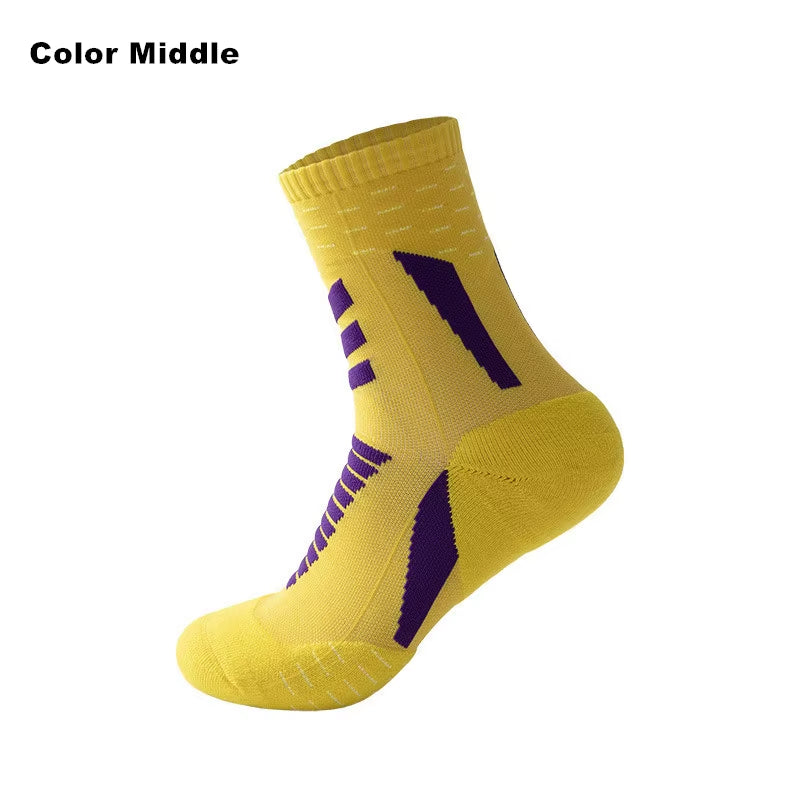 Sports Running Socks Cotton Thick Terry Socks Summer Basketball Tennis Men Sports Socks Shock Absorption Moisture Wicking