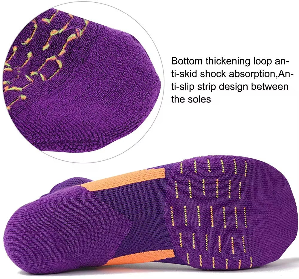 Sports Running Socks Cotton Thick Terry Socks Summer Basketball Tennis Men Sports Socks Shock Absorption Moisture Wicking
