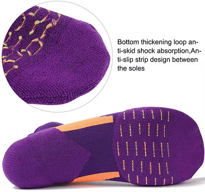 Sports Running Socks Cotton Thick Terry Socks Summer Basketball Tennis Men Sports Socks Shock Absorption Moisture Wicking