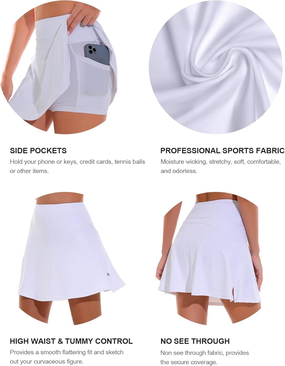 Tennis Skirts with Pockets for Women High Waisted Golf Workout Sports Athletic Skorts