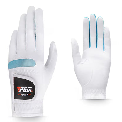 1Pair Women Golf Gloves Soft Microfiber Cloth Breathable Non-Slip Protective Gloves Hand Wear Golf Accessory ST009