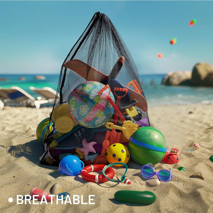 Heavy Duty Mesh Ball Net Bag(10-12Balls),Basketball and Soccer Mesh Net Bag,Mesh Equipment Bags for Sports,Extra Large Mesh Ball Bags Drawstring for Coaches,Gym Ball Net Storage Bag(2Pcs)