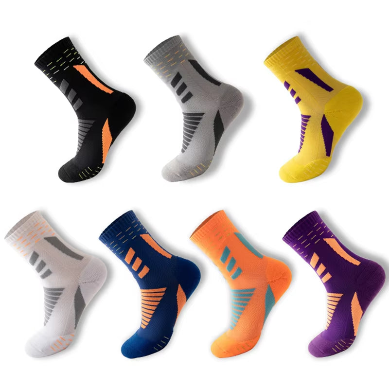 Sports Running Socks Cotton Thick Terry Socks Summer Basketball Tennis Men Sports Socks Shock Absorption Moisture Wicking