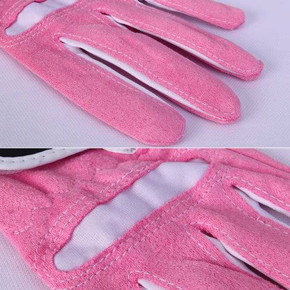 1Pair Women Golf Gloves Soft Microfiber Cloth Breathable Non-Slip Protective Gloves Hand Wear Golf Accessory ST009