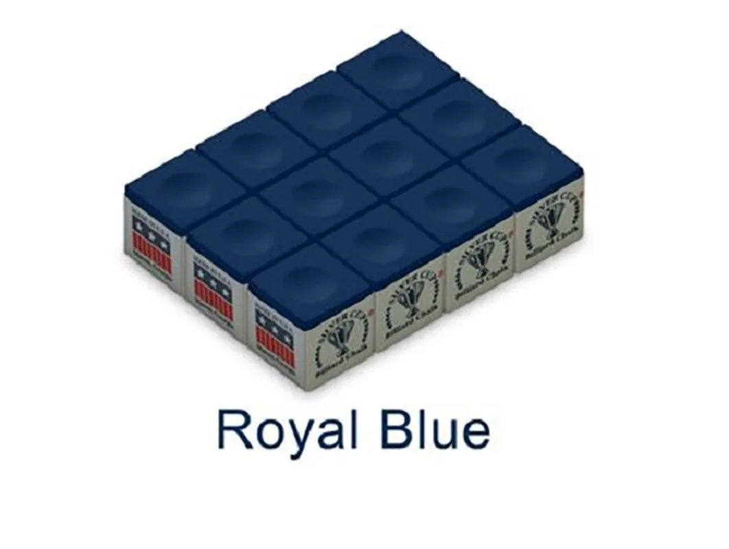 1 Doz  Billiards Pool Cue Stick Chalk - Royal Blue (12 Cubes)