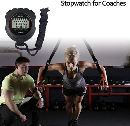 Stopwatch Timer Lap Split Digital Stopwatch with Clock Calendar Alarm, Large Display Stop Watch for Sports Kids Coaches Swimming Running