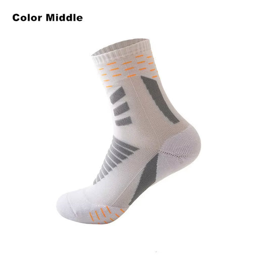 Sports Running Socks Cotton Thick Terry Socks Summer Basketball Tennis Men Sports Socks Shock Absorption Moisture Wicking