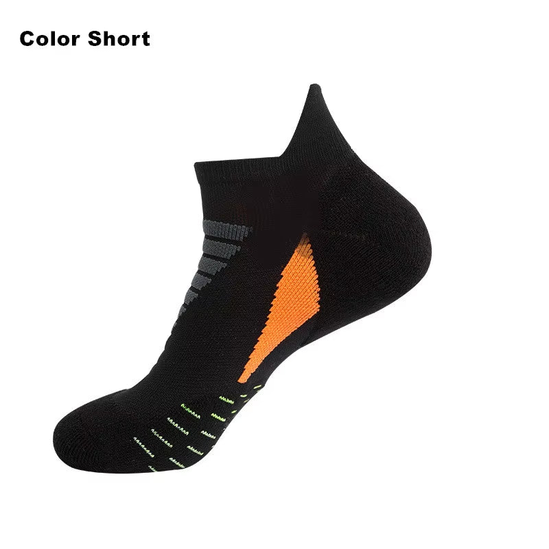 Sports Running Socks Cotton Thick Terry Socks Summer Basketball Tennis Men Sports Socks Shock Absorption Moisture Wicking