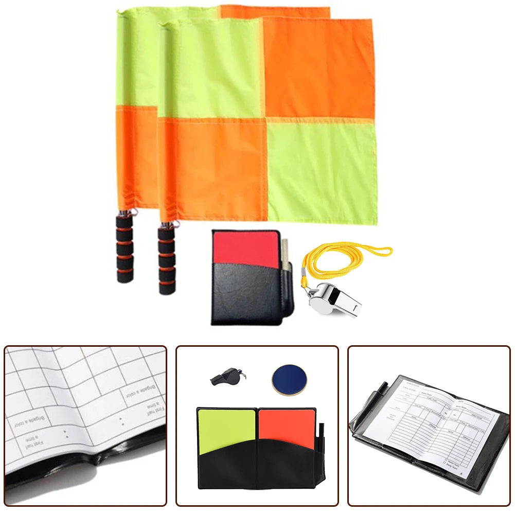 Soccer Referee Flag Whistle Set Referee'S Professional Football Red Card Yellow Card Kit Professional Competition Equipment