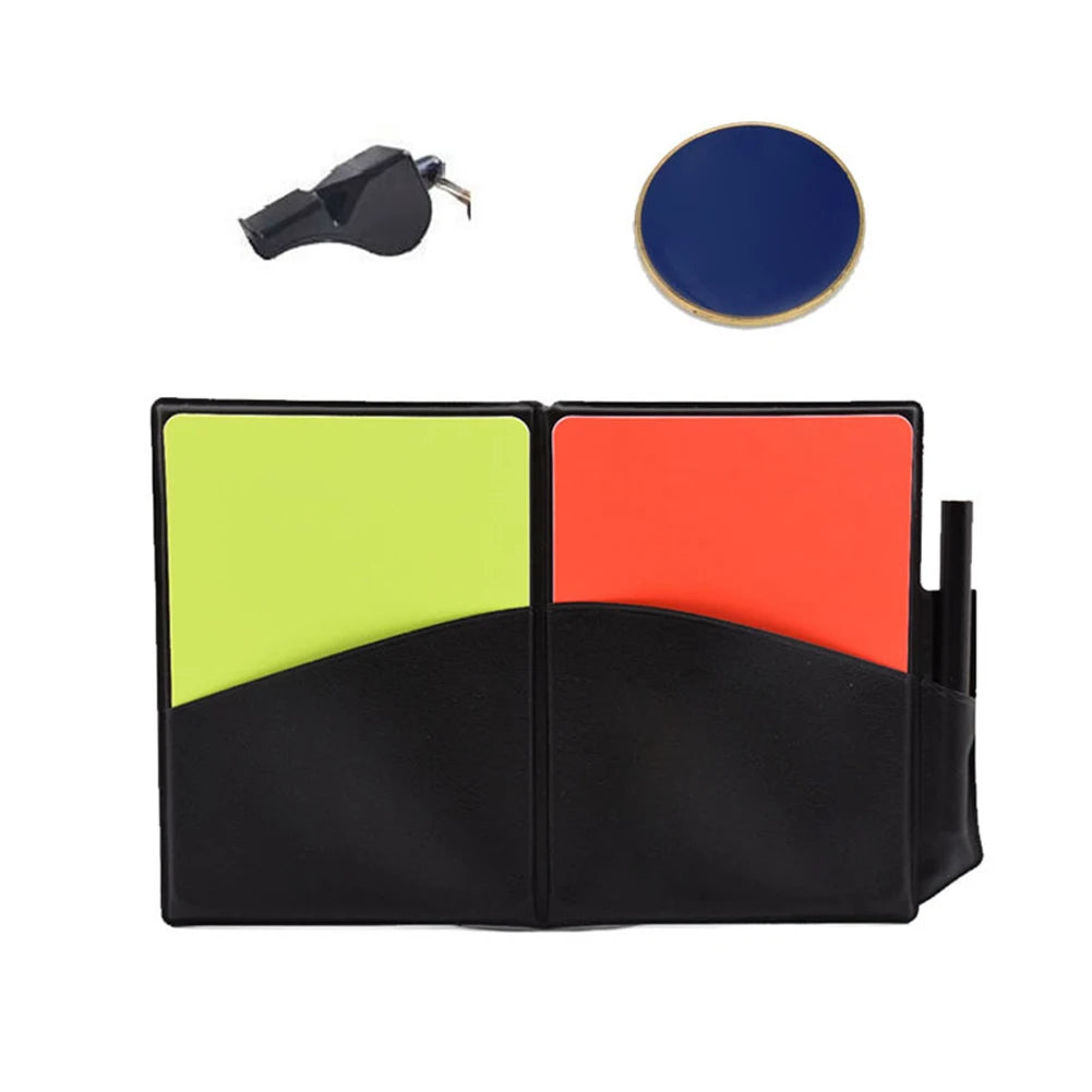 Soccer Referee Flag Whistle Set Referee'S Professional Football Red Card Yellow Card Kit Professional Competition Equipment