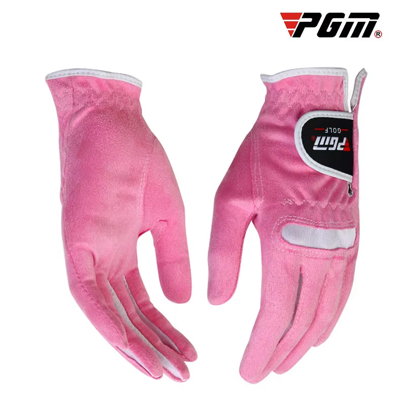 1Pair Women Golf Gloves Soft Microfiber Cloth Breathable Non-Slip Protective Gloves Hand Wear Golf Accessory ST009